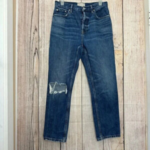 Everlane Womens The Cheeky Jeans Distressed crop size 28